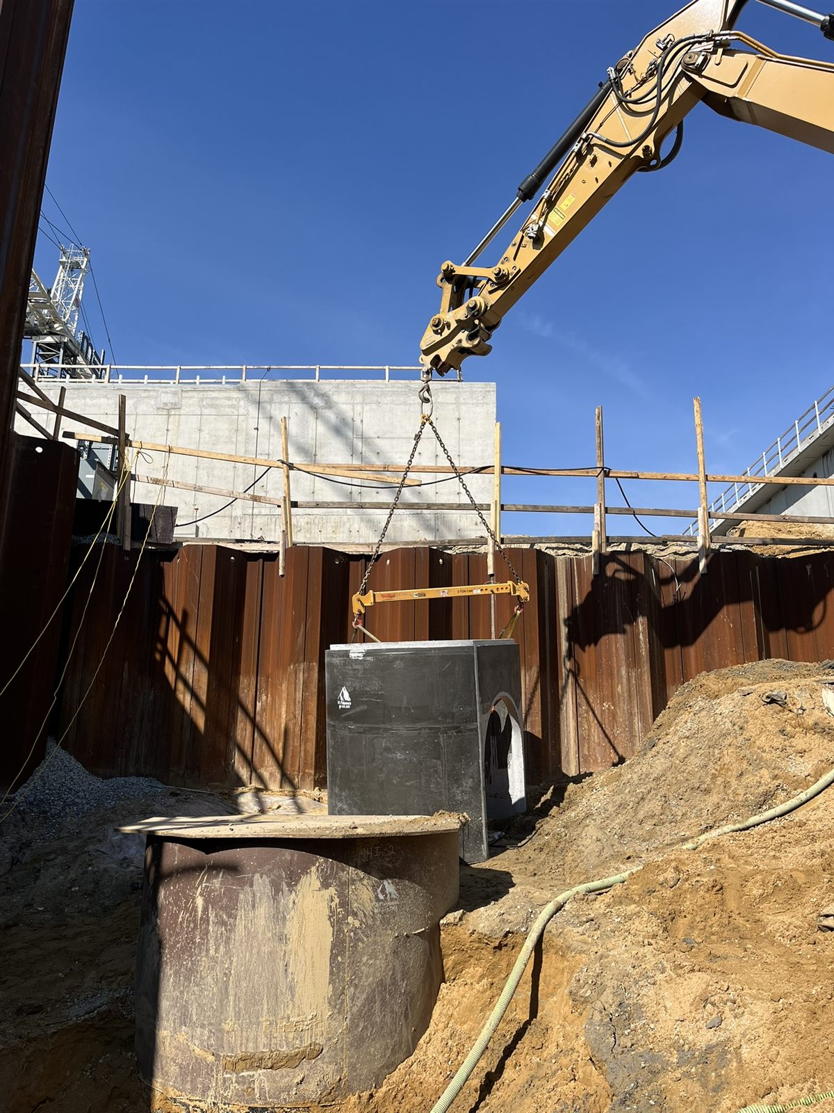 Custom P3 structure being set at an active jobsite